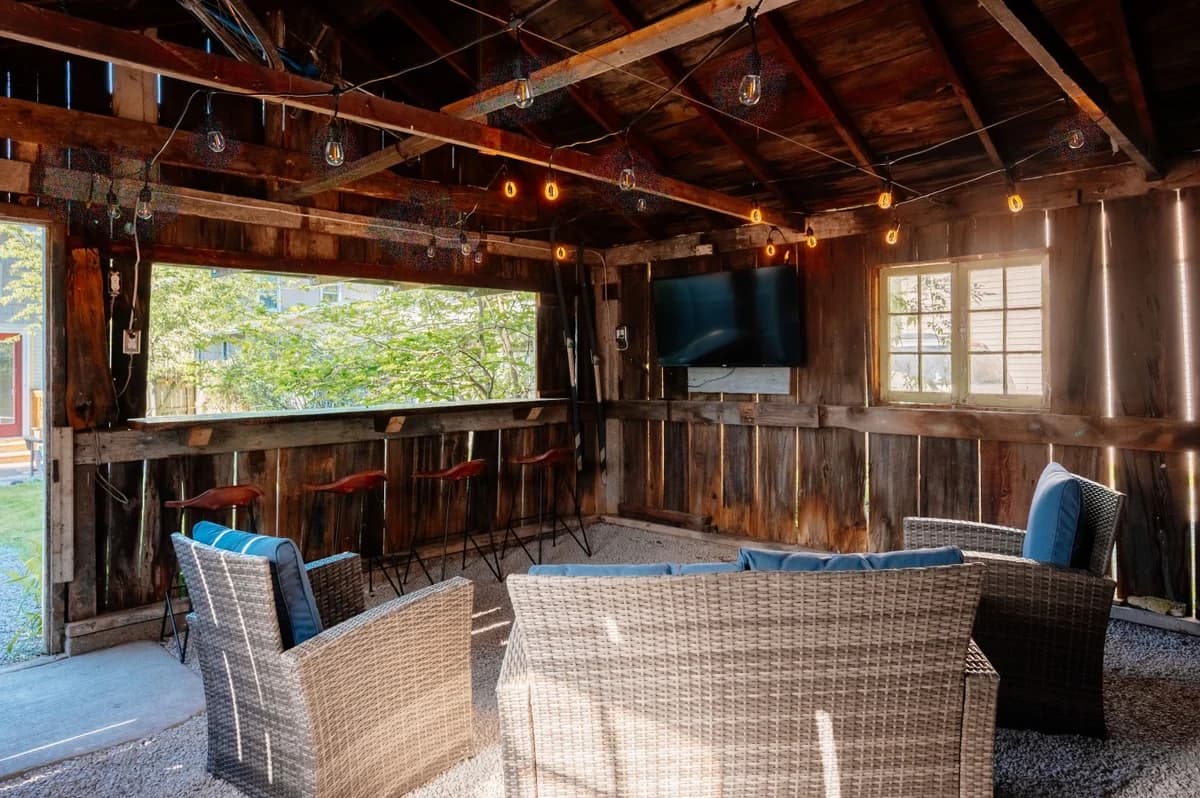 Aurora Cottage | Game Shed & Yard 2BR HOME Downtown & TART Trail | Grill photo 45