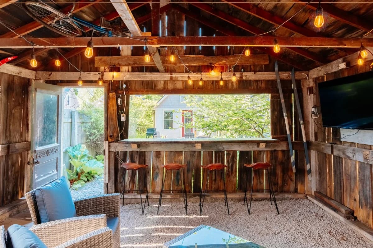 Aurora Cottage | Game Shed & Yard 2BR HOME Downtown & TART Trail | Grill photo 46